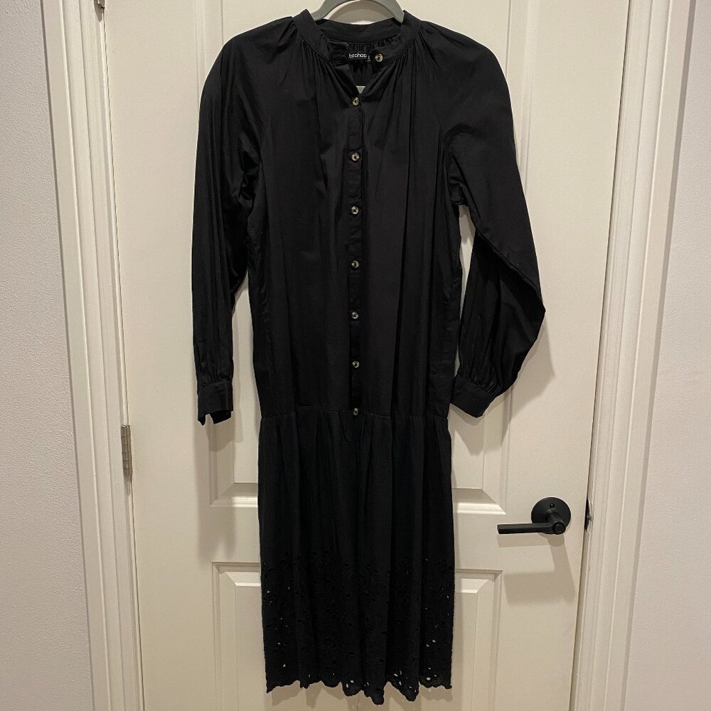 BOOHOO midi black dress